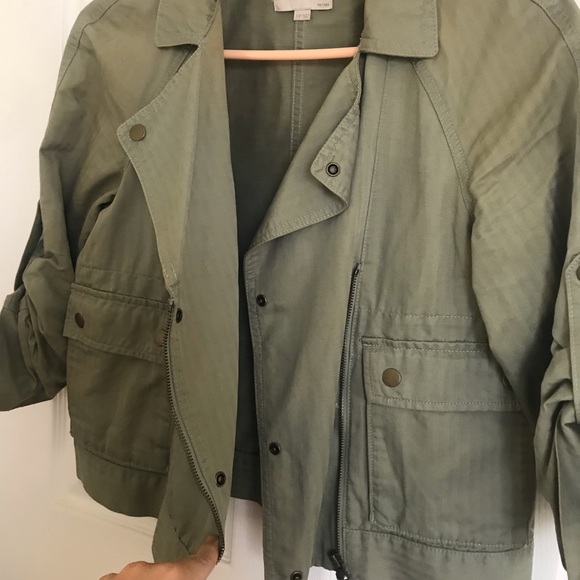 Green Cropped Cargo Jacket - Picture 2 of 3